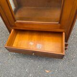 Vitrine Louis Philippe en bois massif de merisier 187cm