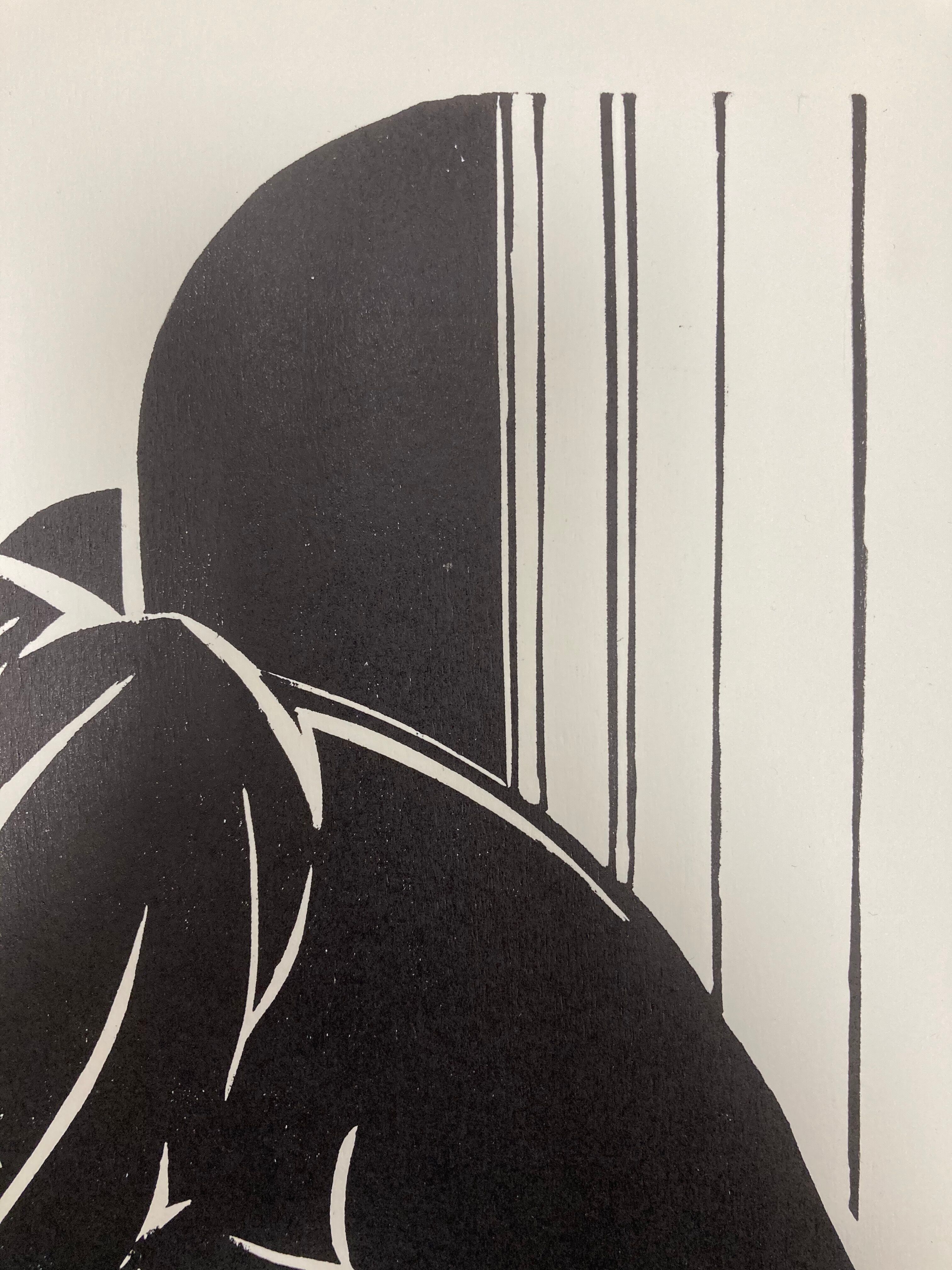 Linogravure art déco "panther"