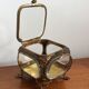 Art Deco jewelry box in brass and beveled glass