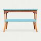 Vintage woven rattan and wicker console