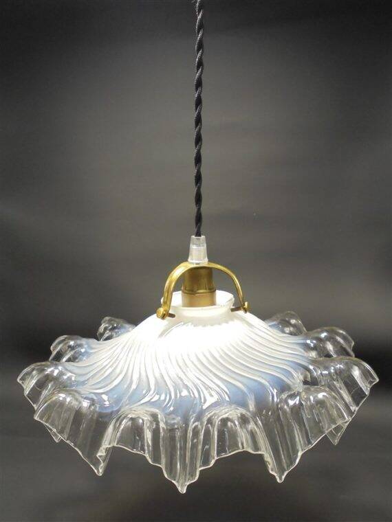 Opaline glass pendant light
