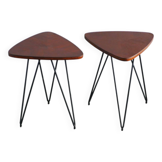 Pair de tables d'appoint des années 50 - Design italien - Décoration vintage - Isa - Campo - Medea