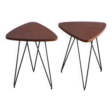 Pair de tables d'appoint des années 50 - Design italien - Décoration vintage - Isa - Campo - Medea