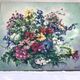 Painting painting oil on canvas Oechslin "bouquet de fleurs" vintage