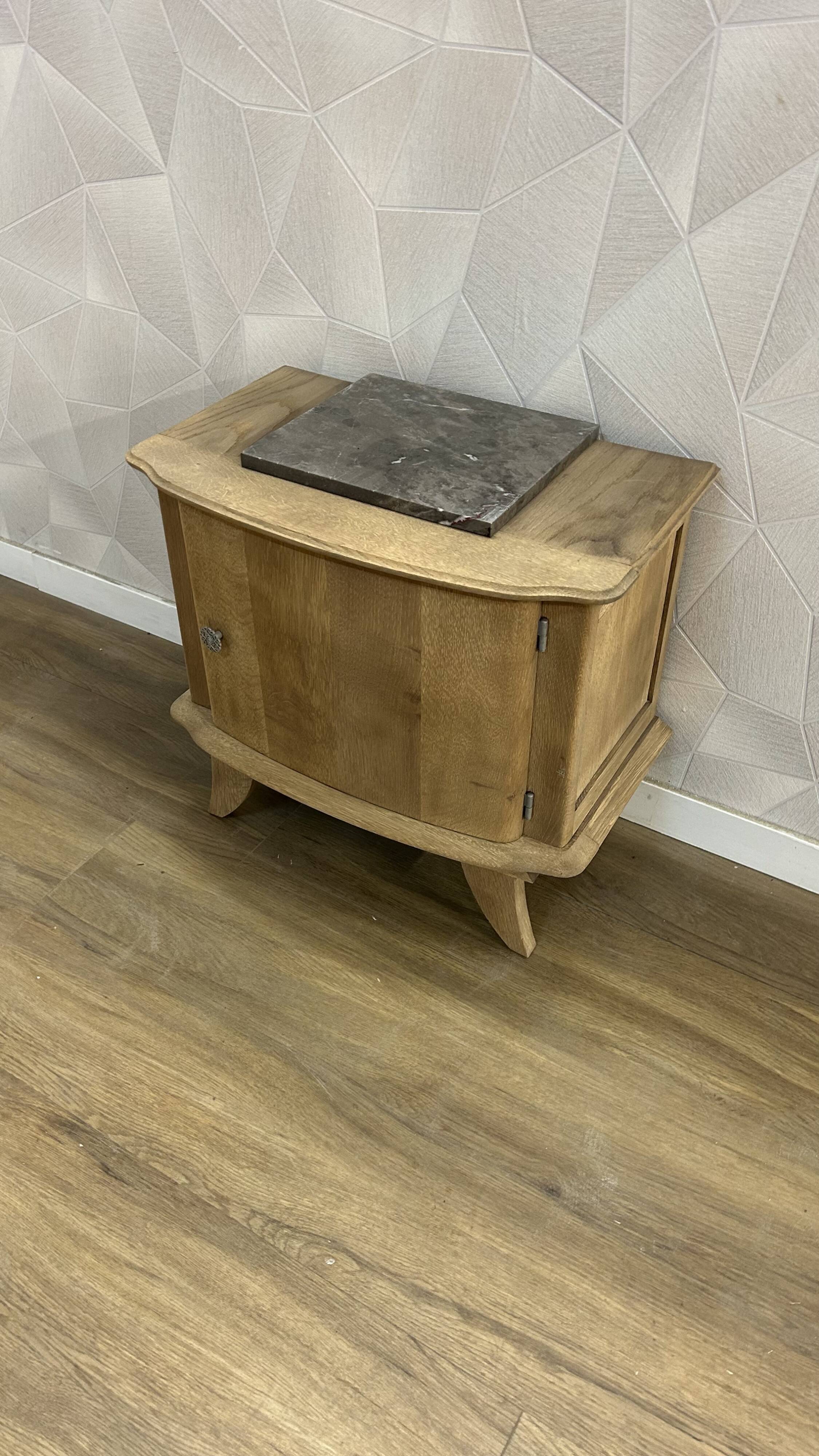 Marbled airbrushed art deco bedside table