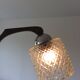 Scandinavian chandelier 60s in teak and molded glass