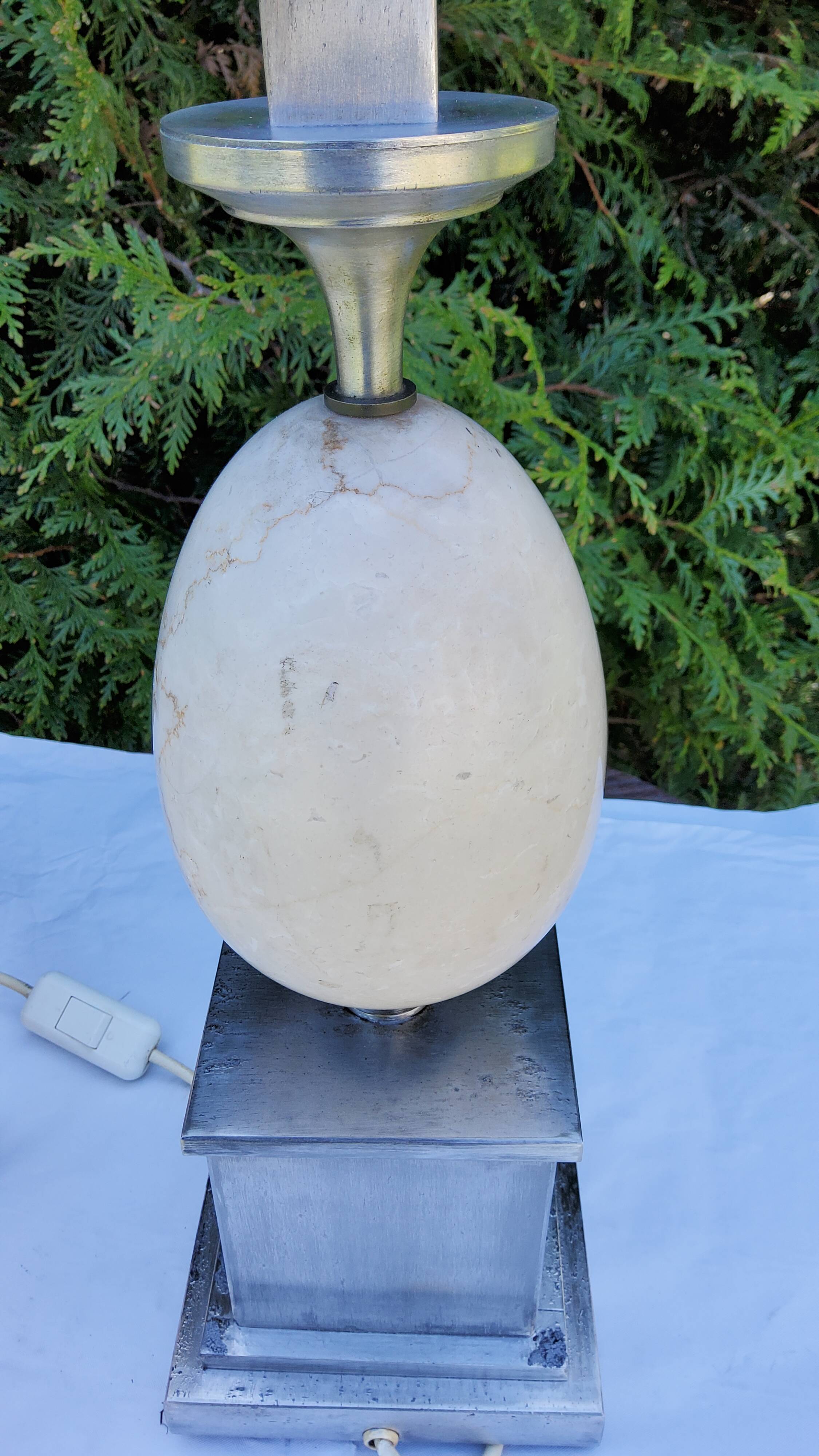 Lampe oeuf en marbre des années 70 bf Italie