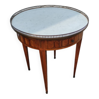 Table bouillotte ancienne style louis xvi avec plateau marbre