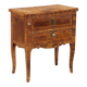 Antique baroque bedside table in walnut and maple, Italy, 18th century.