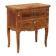 Antique baroque bedside table in walnut and maple, Italy, 18th century.