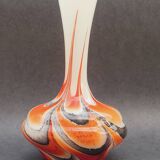 Vase Italy by Carlo Moretti 1970 opaline orange black