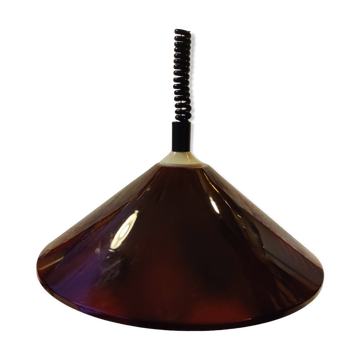 Vintage Italian pendant light with variable height, lacquered in tortoiseshell style