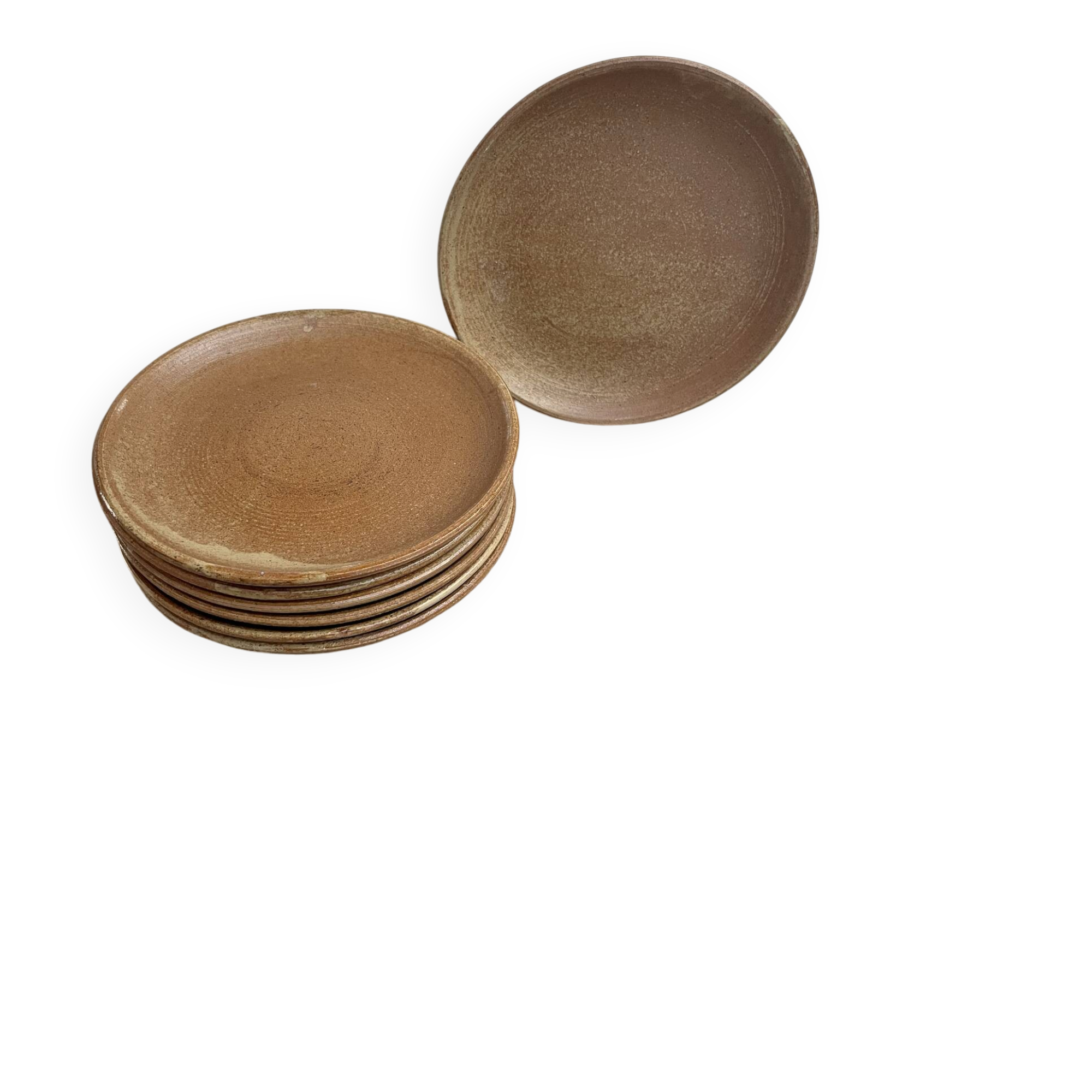 7 dessert plates in stoneware