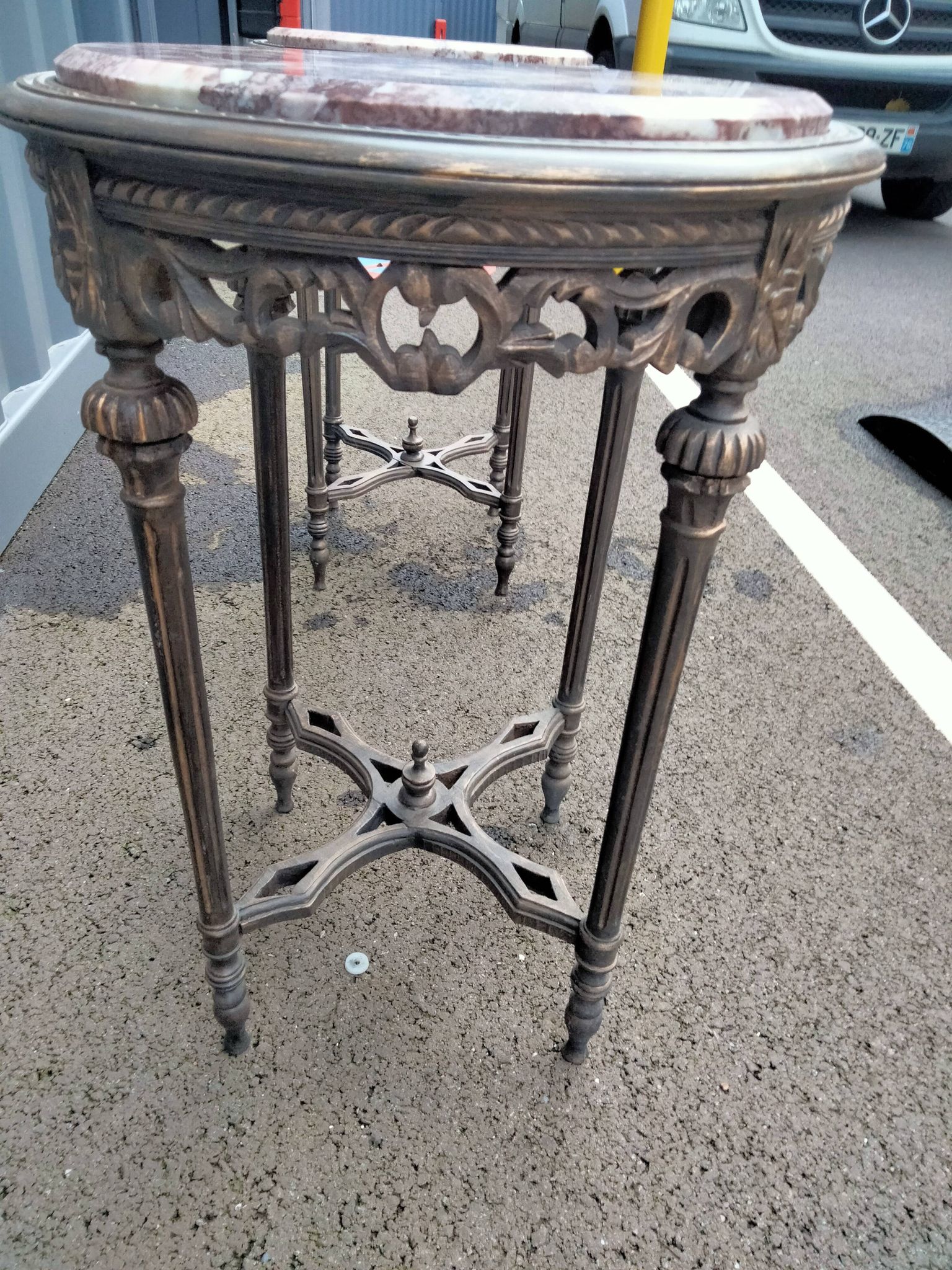 Pair of pedestal tables