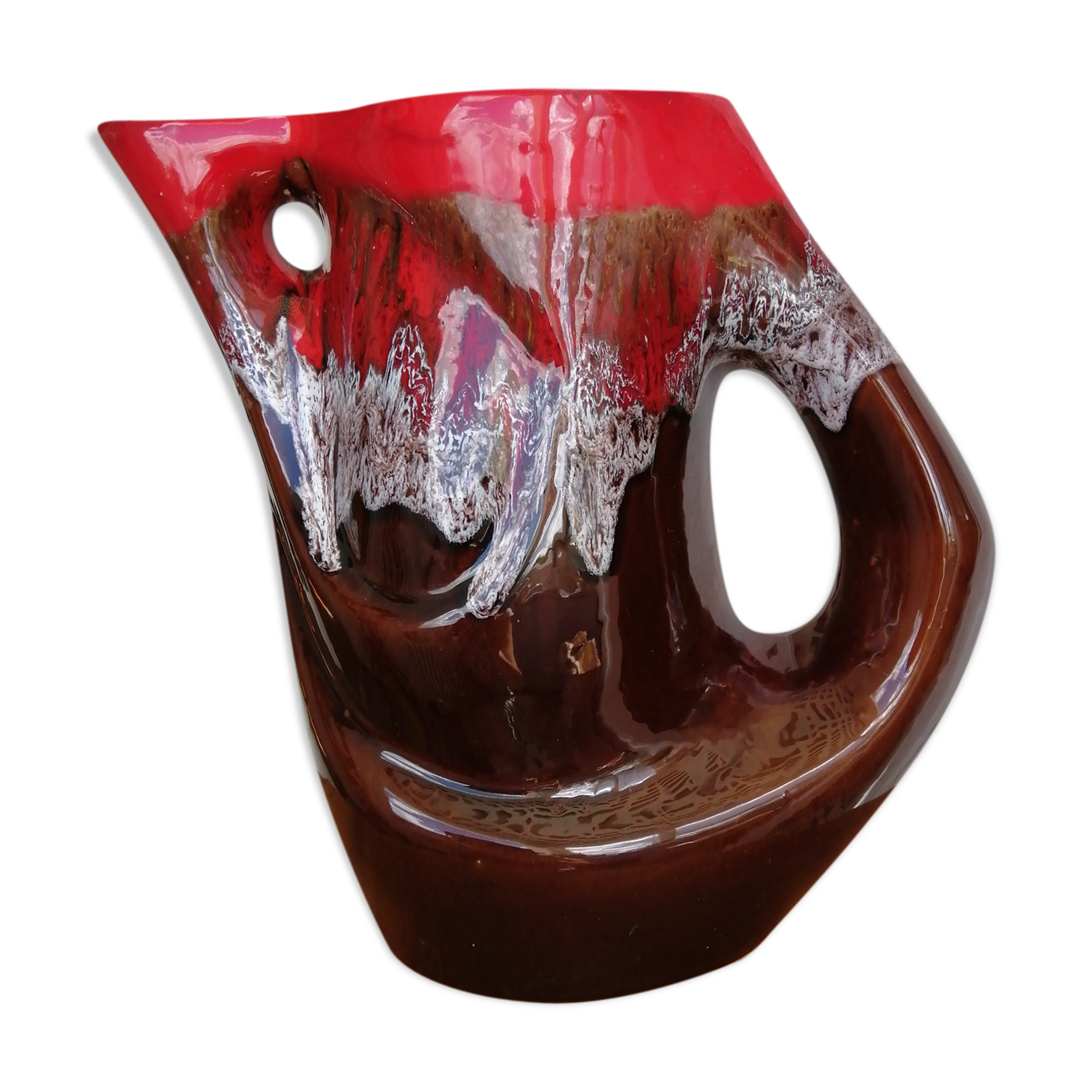 Flamed ceramic carafe