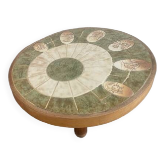 Ceramic coffee table signed Barrois Barrois (Vallauris)