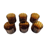 Series of 6 amber glasses