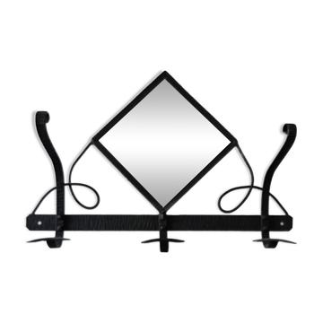 Wrought iron coat rack