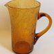 Biot carafe, amber glass, 1970s, height 21 cm