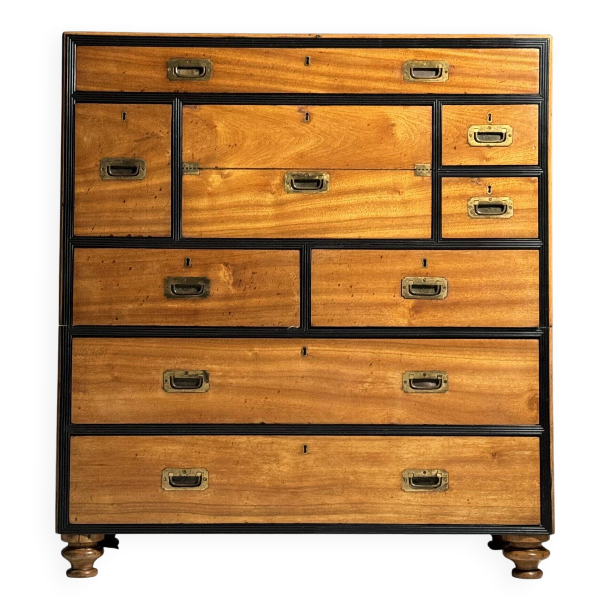 Campaign chest of drawers 19th century