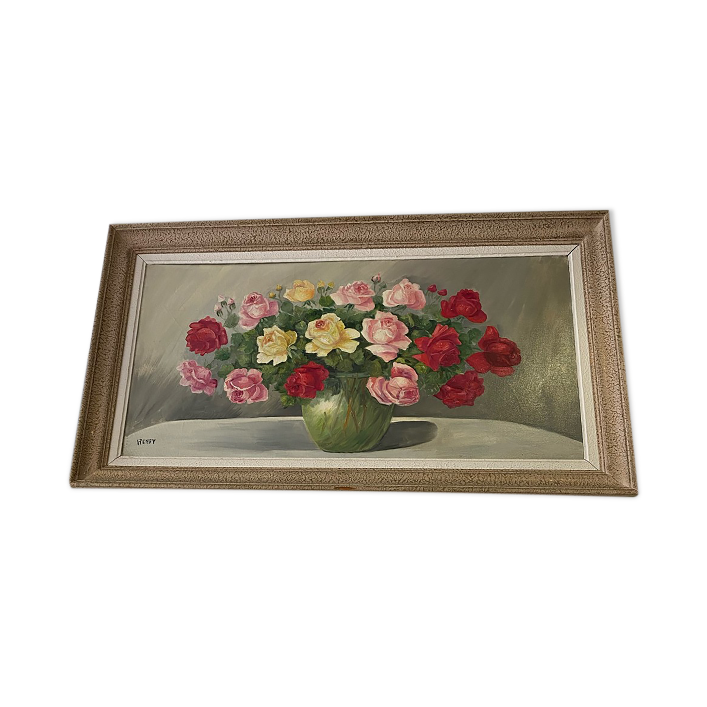 Painting vintage pink flowers