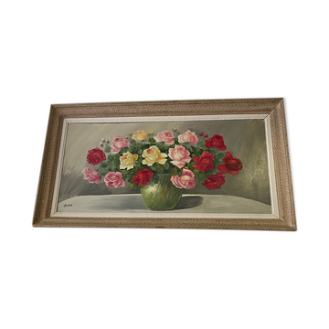 Painting vintage pink flowers