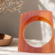 Translucent amber resin vase – Jacqueline Guénot, Full Moon® Paris