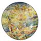 Antique cold-painted Cupino plate, late 19th century, Italy, majolica
