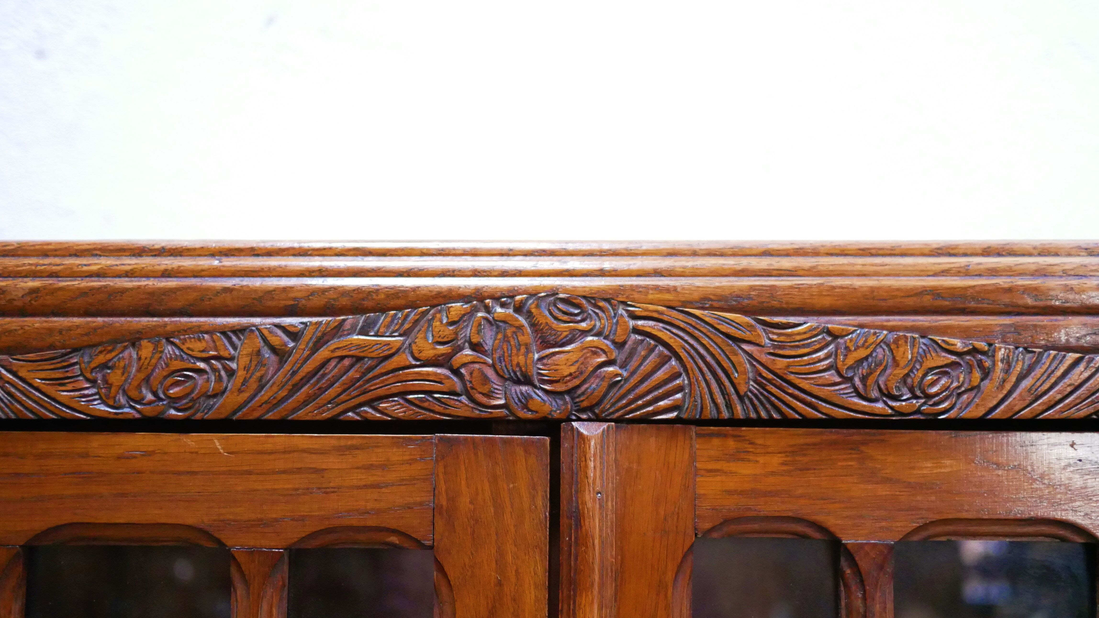Vintage wooden showcase cabinet