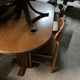 Honey-Brown Beech Wood Mid-Century Dining Table with Rattan Accents, 1960 Oval Top