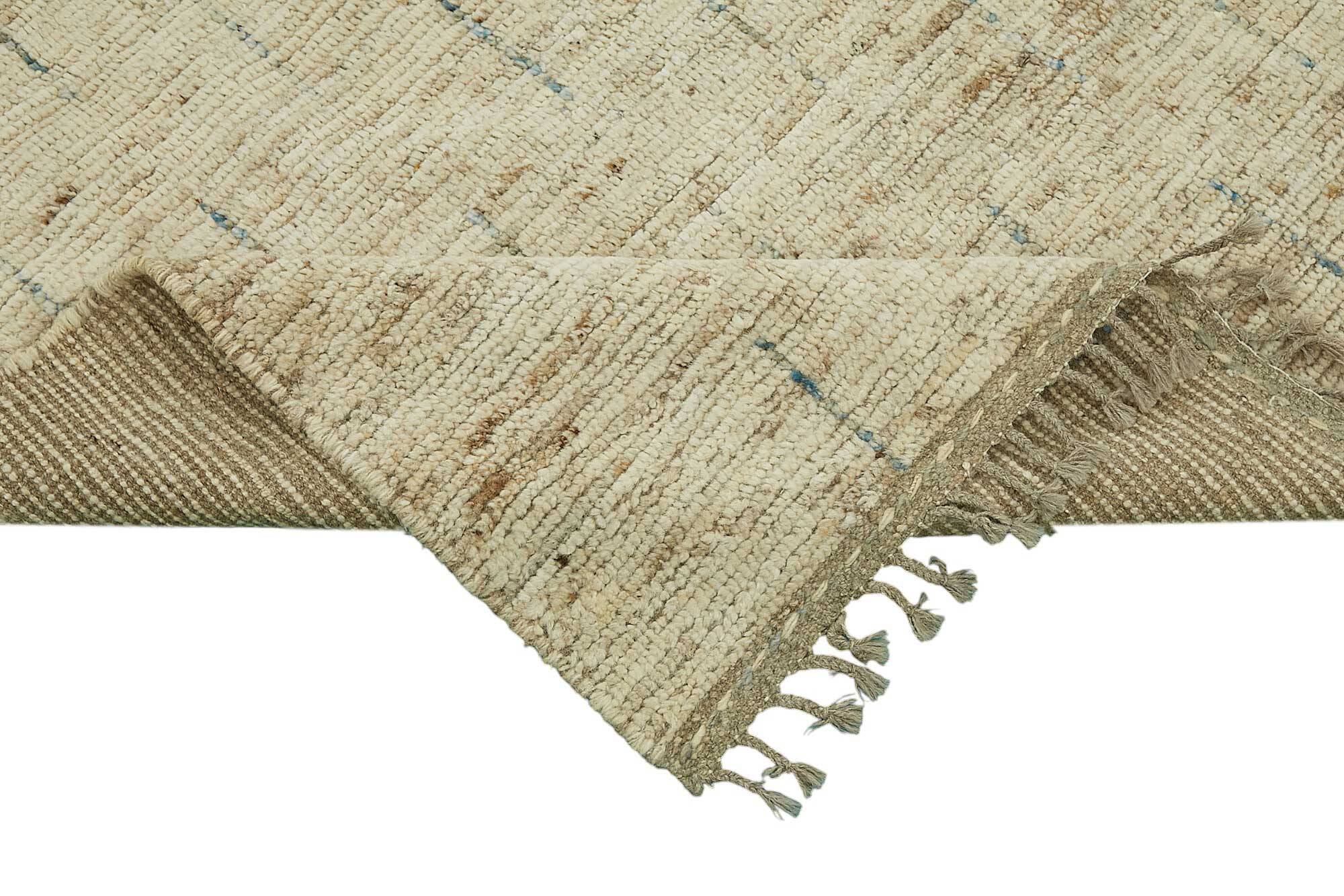 Handwoven Tribal One of a Kind 257 cm x 295 cm Beige Wool Carpet