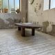 Table basse années 50 plateau bois exotique XXL