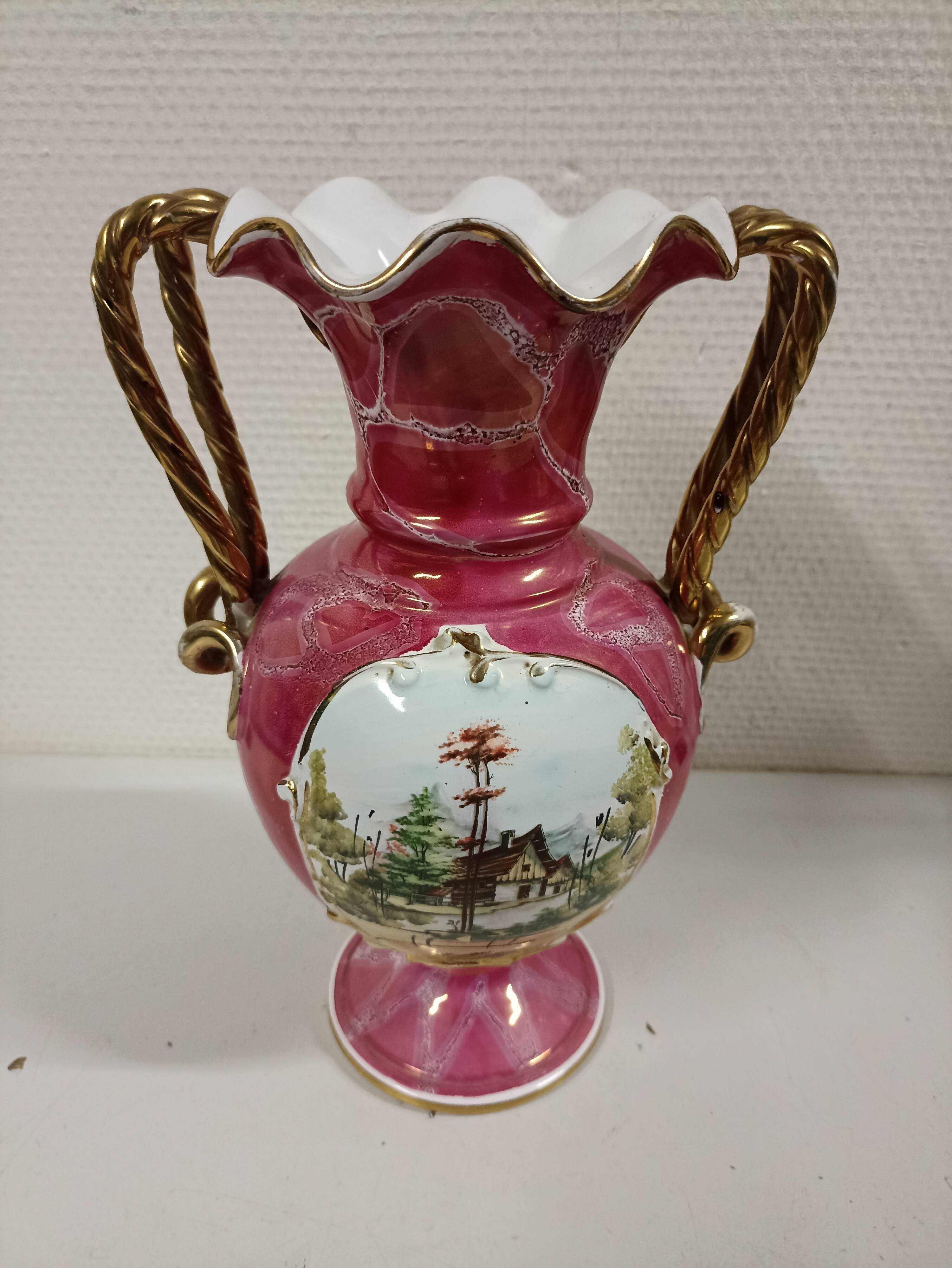 Decorative ceramic vase Gualdo Tadino Italy