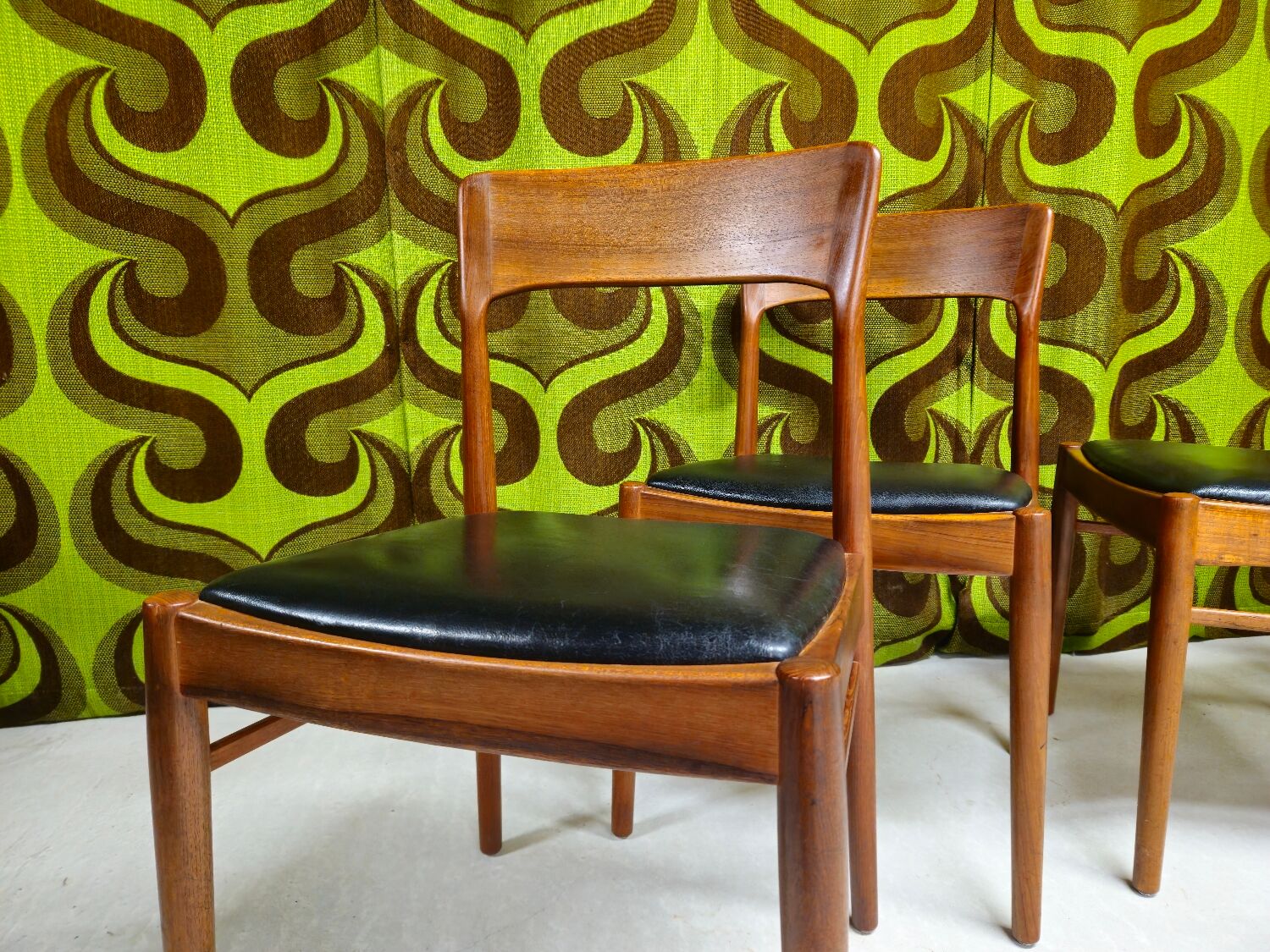 4 Teak Chairs HENNING KJAERNULF 1960"