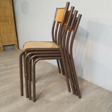 4 vintage Mullca school chairs