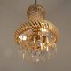 Vintage Gold Metal 5-Light Chandelier – Crystal Beads & Glass Prisms