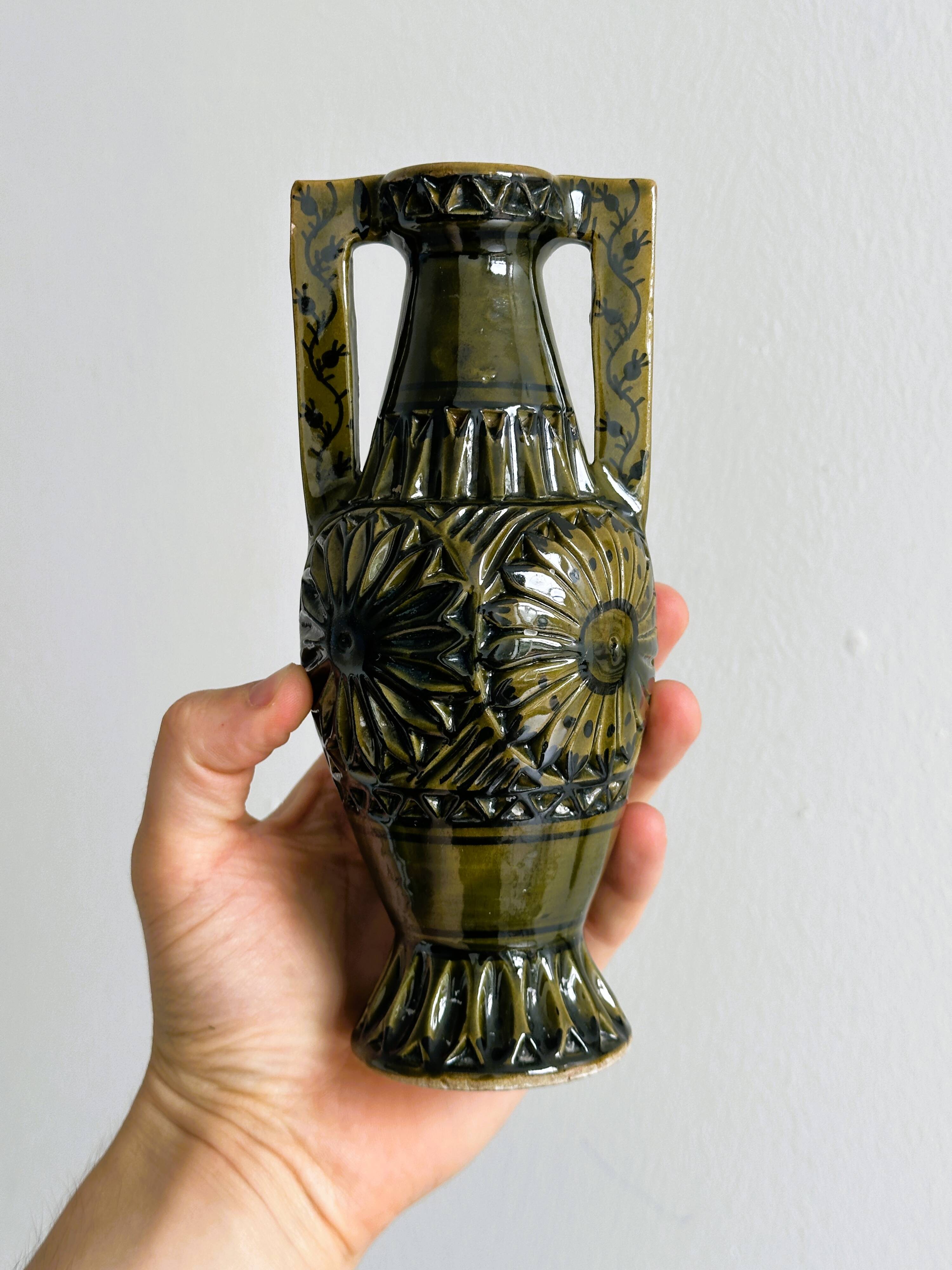 Small hand painted ceramic vase