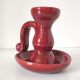 Red Art Deco ceramic candle holder