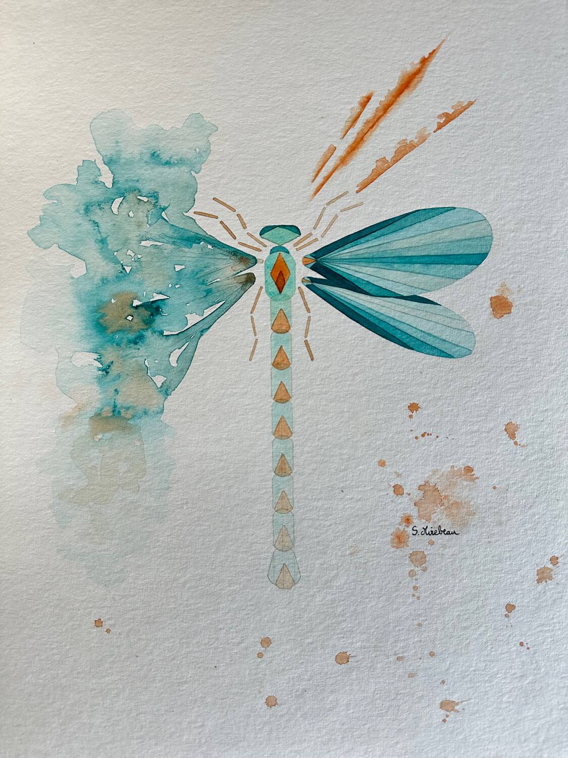 Blue dragonfly poster 30x40