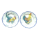 Flat plate the hen et coq earthenware Luneville series