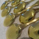 12 gold metal ice cream scoops with net decoration 14.6cm