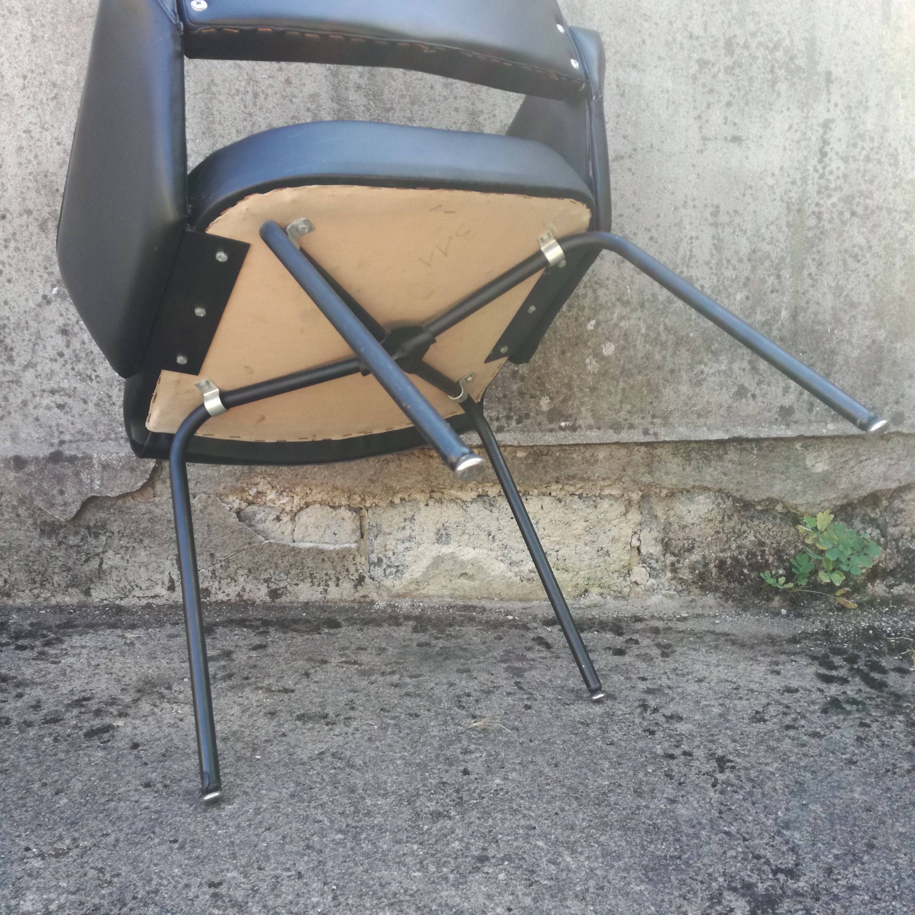 Black office chair in imitation leather