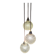 Suspension cascade three globes in cut glass vintage and pink wire
