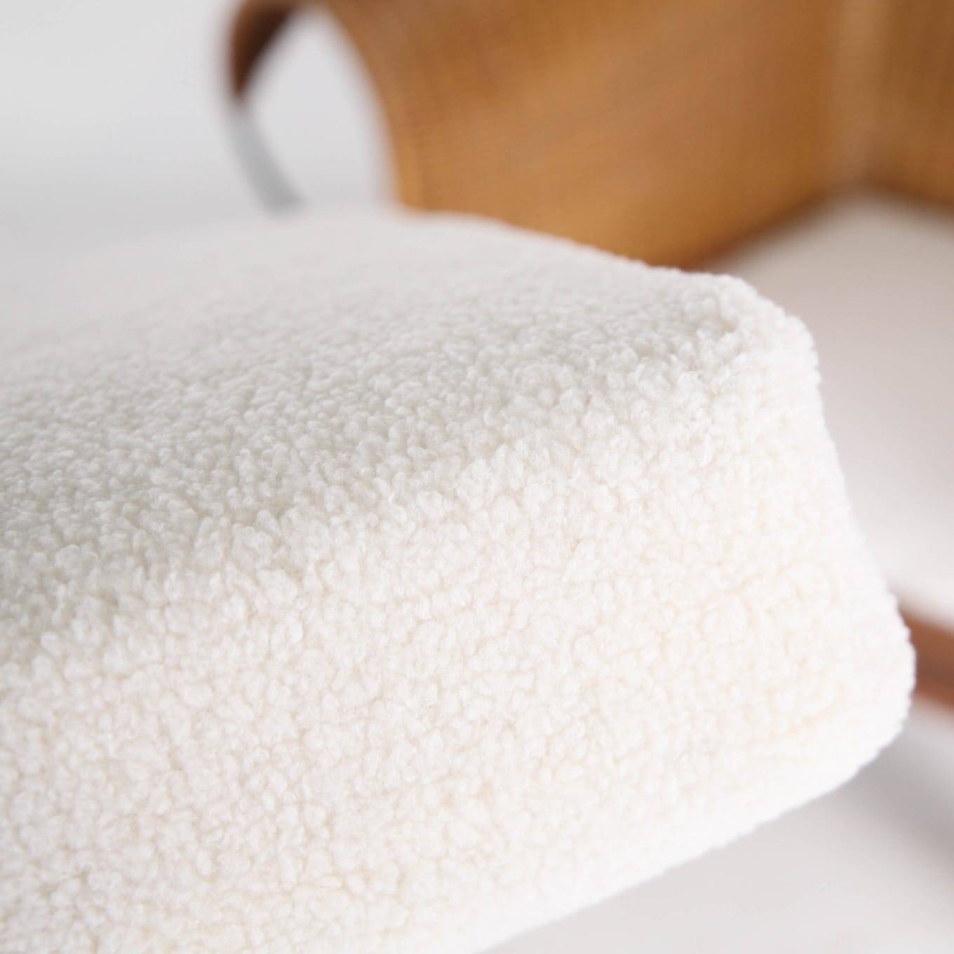 Pair of wooden and wicker armchairs