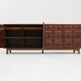 Buffet crédence brutaliste espagnol vintage des années 1970