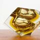 Vintage Italian Sommerso yellow glass bowl, Murano, 1970s.