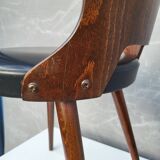 Pair of Dove chairs • Baumann • Black faux leather