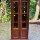 Vitrine Louis Philippe en bois avec rangements