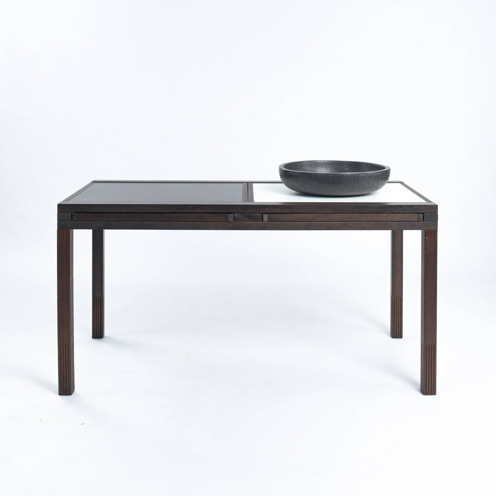 Bernard Vuarnesson desk or dining table with reversible and extendible tops, 80s
