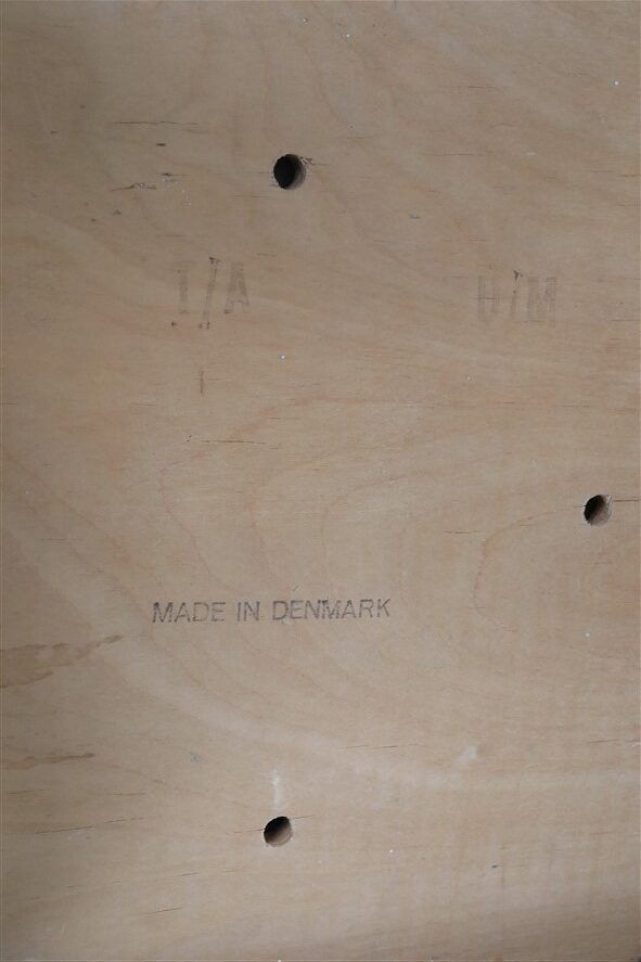 Reupholstered mid-century teak chair / Danish modern design / wool felt / 1960s